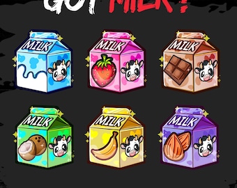 Insignes secondaires Twitch en carton de lait – Saveurs pastel (téléchargement numérique)