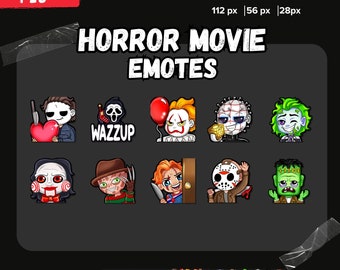 Horror Movie Character Emotes: Michael Myers, IT, Jason (Instant Download)