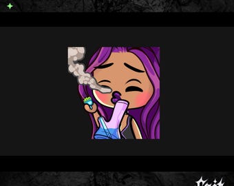 420 Animated Girl Emote - Weed - For Streaming - Twitch Kick