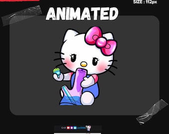 420 Animated Kitty Emote - Weed - For Streaming - Twitch, Youtube, Kick