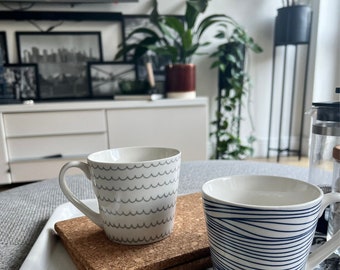 China mug - blue nautical lines