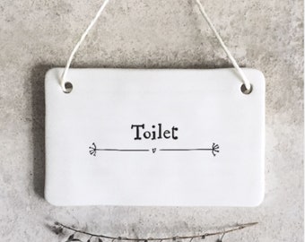 White porcelain sign