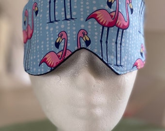 Schlafbrille Schlafmaske aus Baumwolle und Flanell mit Volumenvlies verstärkt Augenmaske Flamingos