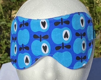 Schlafbrille Schlafmaske aus Baumwolle und Flanell mit Volumenvlies verstärkt Schlafbrille Gesichtsmaske Äpfelmotiv