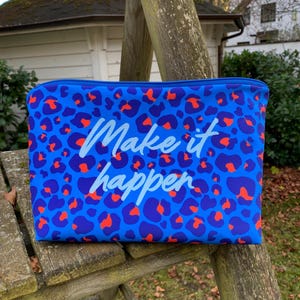 Kosmetiktasche Wet Bag Schminktäschchen Geschenkidee gepolstert Aufbewahrung Geschenkverpackung Kulturbeutel Waschbeutel Leo Make it happen