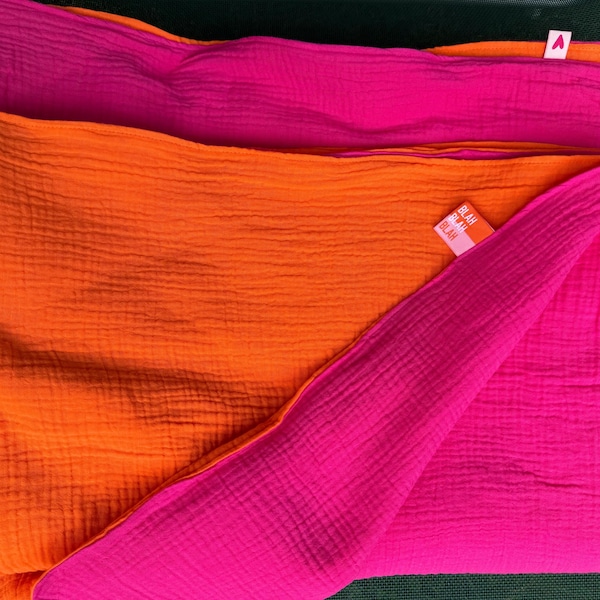 Muslin throw blanket, muslin blanket, sofa blanket, gift, lightweight blanket, camping, picnic, holiday, vacation, neon travel blanket, menopause blanket