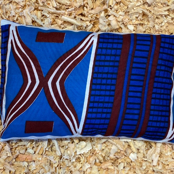 Zirbenkissen Afrikanischer Stoff 15 x 20 cm - für einen gesunden Schlaf - Zirbenspäne aus Tirol - Blutdruckregulierend