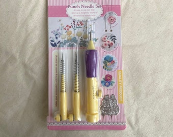 Punch Needle Embroidery Tool Set: Fine, Medium, Large Needles