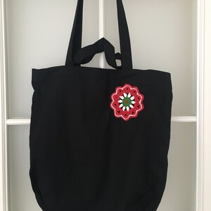 Christmas Themed Organic Cotton Shoulder Bag, Daily Tote Bag, Cute Natural Market Bag, Handmade Abstract Tote Bag, Knitted Shopping Bag