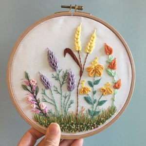 Embroidered Art Wall Decor, Floral Hand Embroidered Wall Hanging Finished Product, New Home Gift, Handmade Embroidery Wall Art