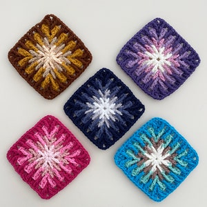Crochet Coaster Set of 5, Colorfull Handmade Coasters, Drink Mug Rug, Housewarming Gift, Cute Home Decor, Square Patterned Home Accessory