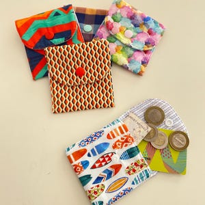 Portafoglio minimalista per carte, portamonete colorato ecologico, piccolo organizer a scatto, grazioso mini porta carte, regalo di compleanno, regalo per il ritorno a scuola
