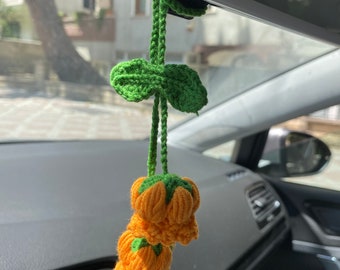 Ciondoli Uncinettati Per Specchietto Auto – Kawaii Fatti A Mano, Regalo Carino Per Donne E Ragazze, Decorazioni Pendenti