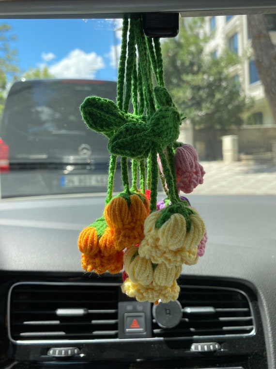 Coppia di Dadi Peluche con Puntini per Specchietto Retrovisore Auto, Accessori Pendenti Quadrati per Interni Auto