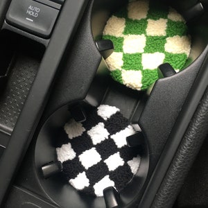 Punch Needle Car Coaster: Handmade Car Accessory (2.76 inches)