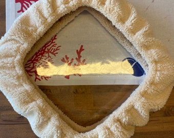 Teddy Fabric Frame Cover: Rug Hooking, Punch Needle