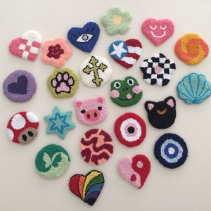 New Punch Needle Car Coasters, Fun Coasters For Your Car, Best Friend Gift, Handmade Car Coaster, Set of 2 Car Coasters for Women