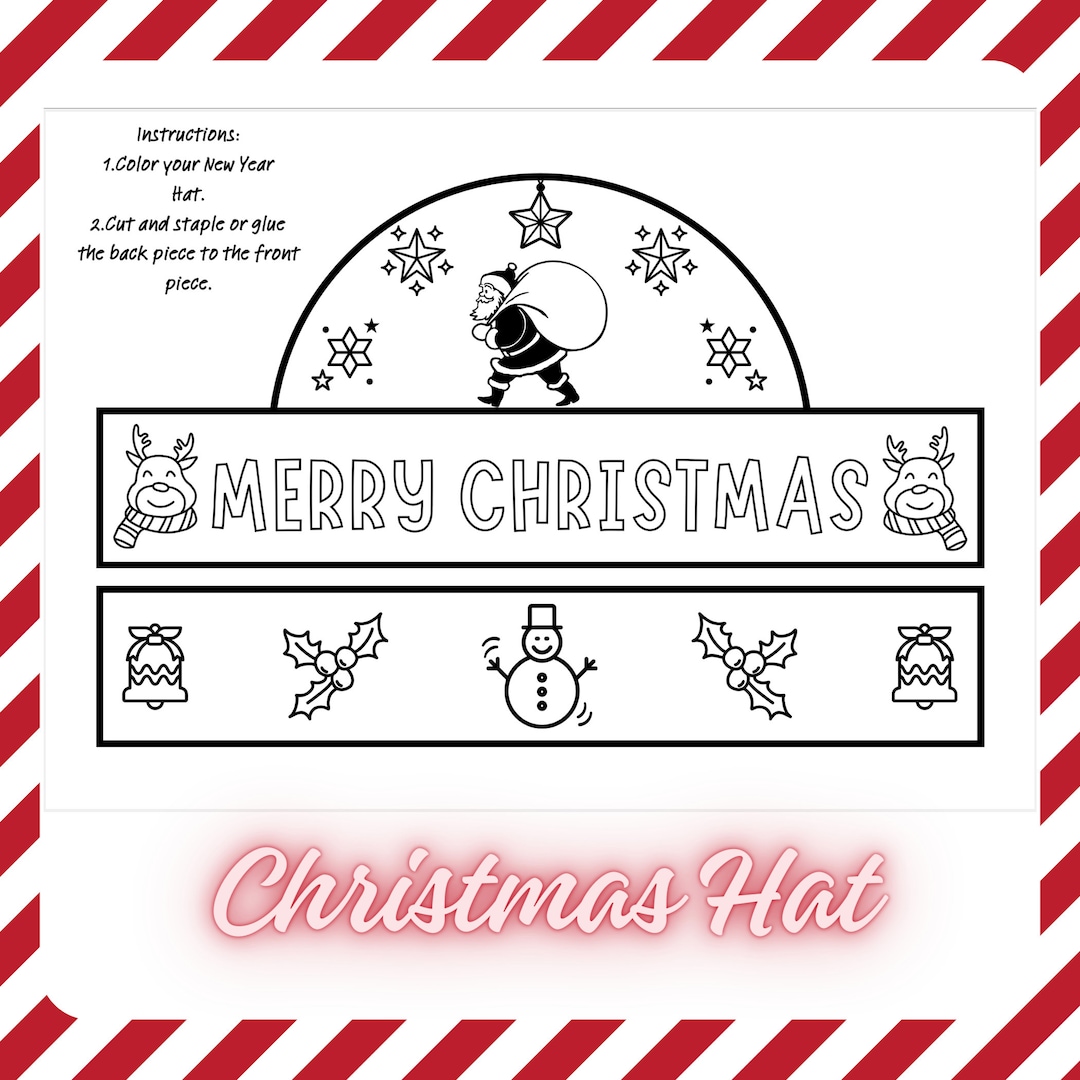 Printable Christmas Hat - Etsy