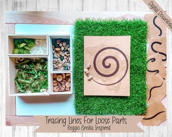 Pre-Writing Lines, Tracing Activity, Tracing for preschool, Preschool Printable Activity, Loose Parts Play, Reggio Emilia Inspired