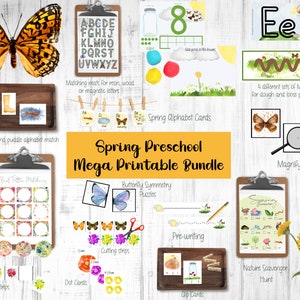 Spring Preschool Printables, Spring Preschool Activity, Spring Homeschool Unit, Spring Montessori Printables, Spring Learning, Spring Crafts