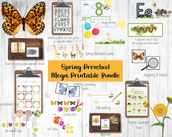 Spring Preschool Printables, Spring Preschool Activity, Spring Homeschool Unit, Spring Montessori Printables, Spring Learning, Spring Crafts