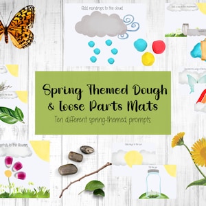 Frühling druckbare Matten, Spielteigmatten, lose Teile spielen, Frühling Vorschul Ausdrucke, Reggio Emilia Materialien, Reggio Inspiriert
