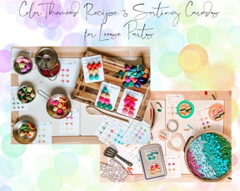 Loose Parts Recipe Cards, Loose Parts Play, Pretend Play Printable, Play for Mandala Loose Parts, Loose Parts Template, Color Sorting Cards