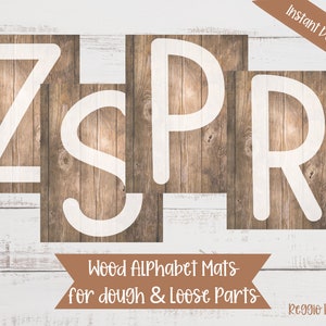 Loose Parts Alphabet Mats, Alphabet Dough Mats, Loose Parts Play, Homeschool Printable, Preschool Printable, Alphabet Mats, Reggio Inspired