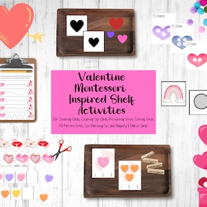 Imprimables de la Saint-Valentin, Montessori Inspiré, Activités du plateau Montessori, Activité imprimable préscolaire, Imprimables de la Saint-Valentin Homeschool