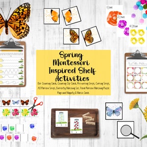 Imprimables Montessori du printemps, Montessori du printemps, Feuilles de travail Montessori, Travail sur les étagères Montessori, Activités Montessori, Apprentissage du printemps