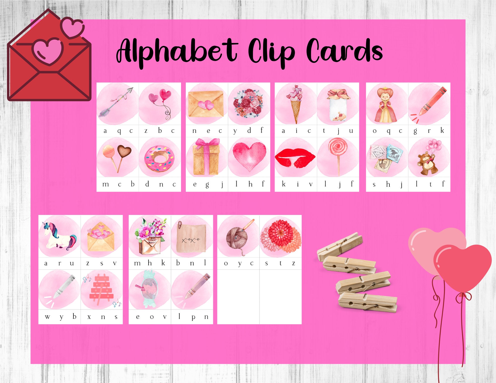 Valentine Alphabet, Valentine Preschool Printable Bundle, Valentine ...