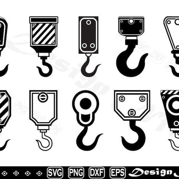 Hook Crane svg, Hook svg, Hook Crane Clipart, Cut Files for Silhouette,Vector, dxf, eps, png, Design