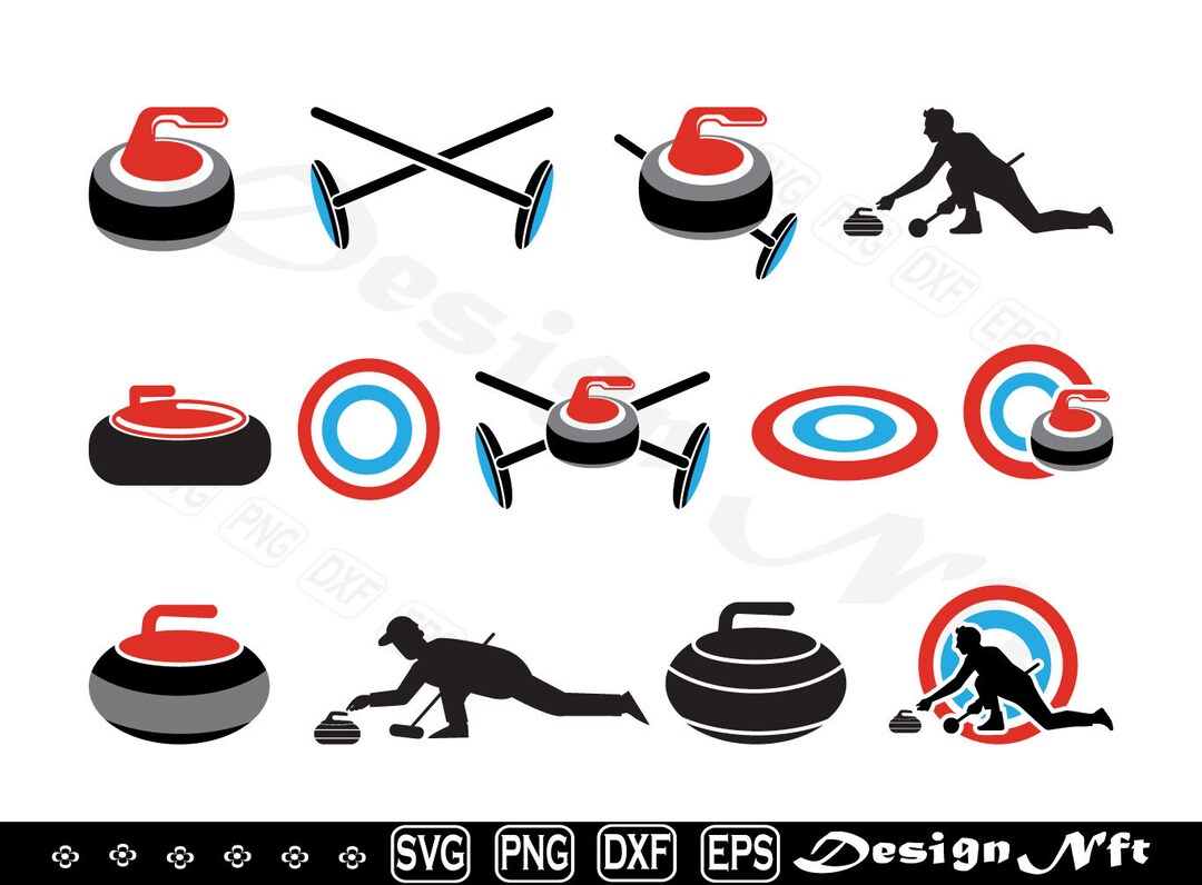 Curling Svg, Curling Sport Svg, Curling Stone Svg, Clipart, Cut Files