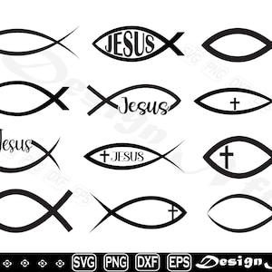 Christian Fisch svg, Fisch svg, christliche svg, geschnittene Datei für Silhouette, eps, dxf, png, Clipart, Design