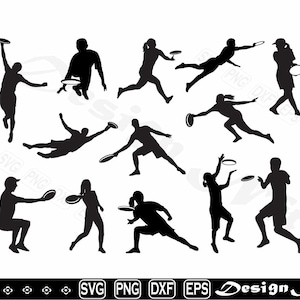 Ultimate Frisbee svg, Ultimate Frisbee png, Ultimate Frisbee Clipart, Frisbee Cut Files for Silhouette,  Vector, png, dxf, eps, Design