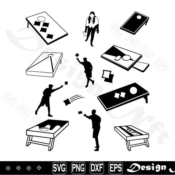 Cornhole svg, Clipart, Cut Files for Silhouette, Vector, dxf, eps, png, Design