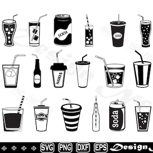 Soda icon svg, Clipart, Cut Files for Silhouette, Vector, dxf, eps, png, Design