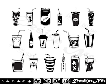Soda icon svg, Clipart, Cut Files for Silhouette, Vector, dxf, eps, png, Design