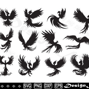 Phoenix svg, gesneden bestand voor silhouet, eps, dxf, png, clipart, ontwerp