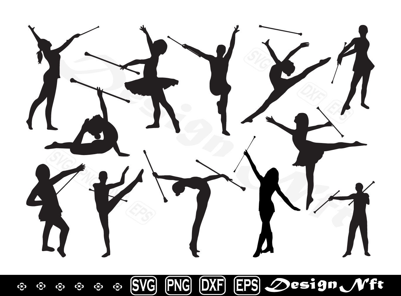 Baton twirling Svg Baton twirling Clipart Twirling Svg Baton 