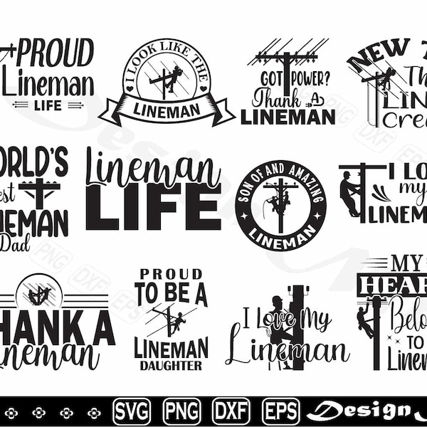 Lineman svg, Lineman Electrician svg, Lineman Life svg, Clipart, Cut Files for Silhouette, Vector, dxf, eps, png, Design