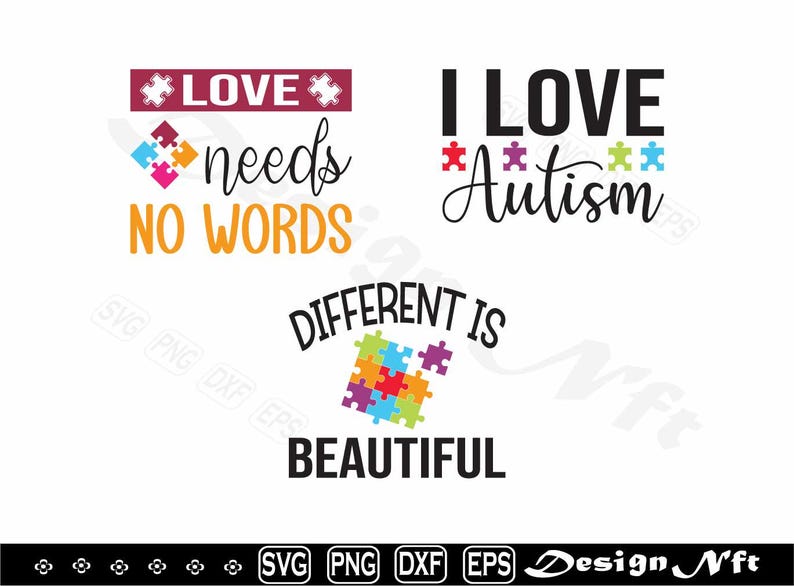 Autism, Autism Svg, Clipart, Cut Files for Silhouette, Vector, Dxf, Eps ...