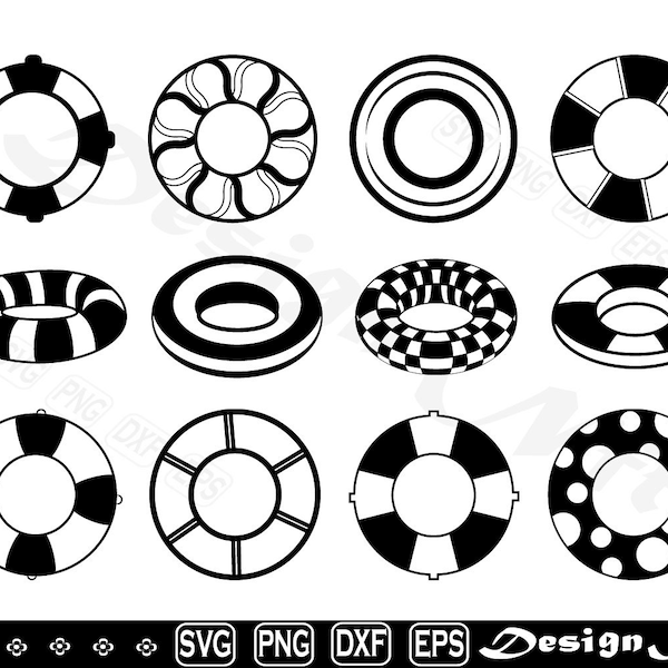 Swim Ring svg, Ring svg, Clipart, Cut Files for Silhouette, Vector, dxf, eps, png, Design