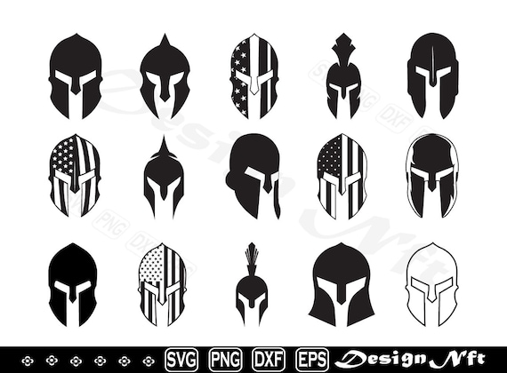 Casco espartano svg, Espartano svg, Casco svg, Clipart, Archivos cortados  para silueta, Vector, dxf, eps, png, Diseño