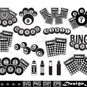 ビンゴ svg、クリップアート、シルエットのカットファイル、ベクター、dxf、eps、png、デザイン