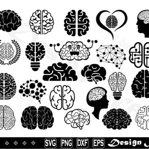 Gehirn svg, Clipart, Intelligenz svg, geschnittene Dateien für Silhouette, Vektor, Dxf, Eps, PNG, Design
