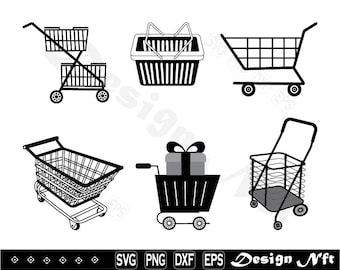 Carrello svg, Carrello Clipart, Carrello Taglia file per Silhouette, Vettoriale, png, dxf, eps, Design