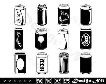 Beer Can svg, Clipart, Cut Files for Silhouette, Vector, dxf, eps, png, Design