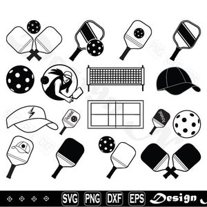 Pickleball svg, Pickleball png, Pickleball Clipart, Pickleball Cut Files for Silhouette,  Vector, png, dxf, eps, Design