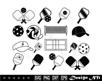 Pickleball Vector Clipart (svg, png, eps, dxf) (Digital Download)